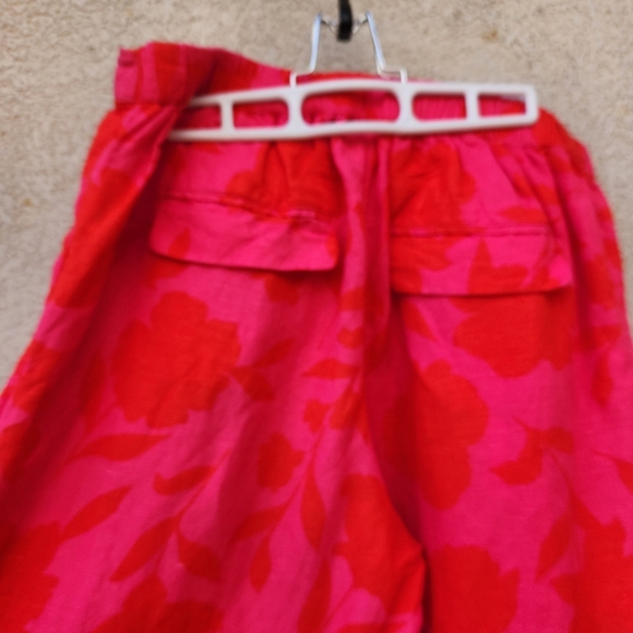 KATE SPADE New York Women's Wide Leg Pants Pink Batik Linen Comfort Boho - Picture 7 of 9